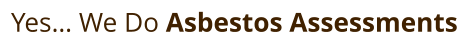 Yes… We Do Asbestos Assessments