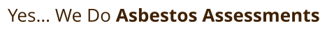 Yes… We Do Asbestos Assessments